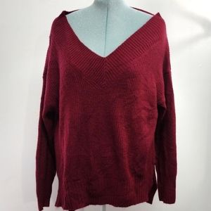 🛍️🎉 4/24💲Linda Kate Deep V Soft and Cozy  Sweater Oversized Size M